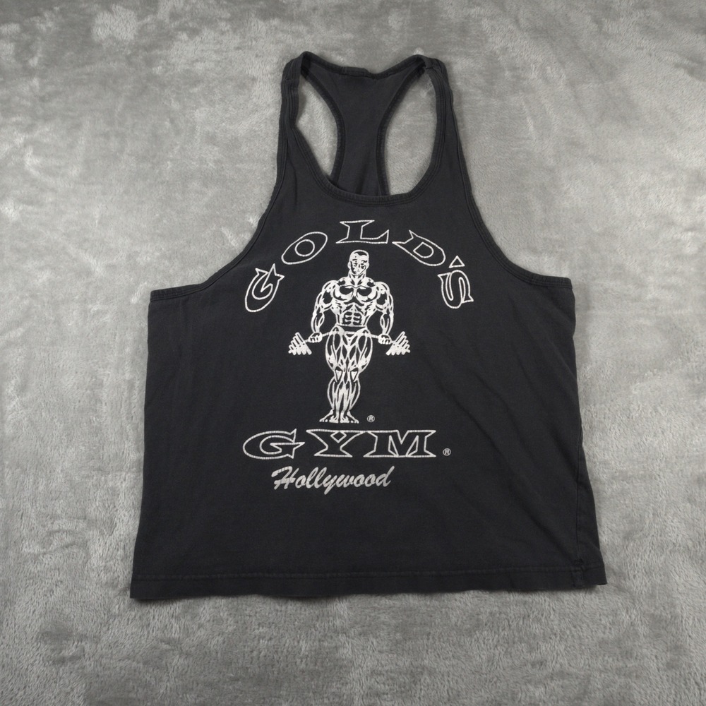 Vintage Golds Gym Tank Top Mens Medium Stringer Racerback Hollywood 90s